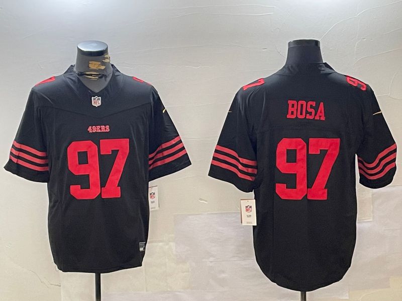 Men San Francisco 49ers #97 Bosa Black three generations 2024 Nike Limited NFL Jersey style 1->san francisco 49ers->NFL Jersey